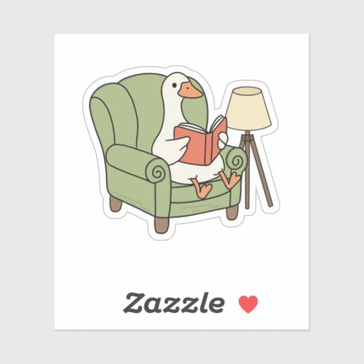Sticker Silly Goose Book Club Cozy Goose Reading Bookish  (Feuille)