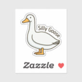 Sticker Silly Goose Funny Cartoon Goose (Feuille)