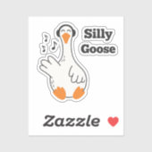 Sticker Silly Goose Wearing Headphones – Cute Funny Goose (Feuille)