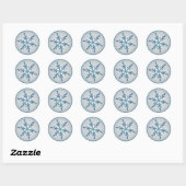 Sticker Silver Aqua Blue Green Snowflake (Feuille)
