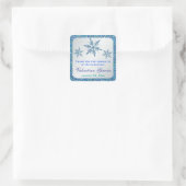 Sticker Silver Aqua Blue Green Snowflakes (Sac)
