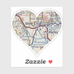 Sticker Silver City Nouveau Mexique Coeur