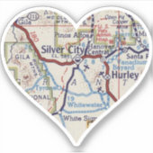 Sticker Silver City Nouveau Mexique Coeur (Devant)