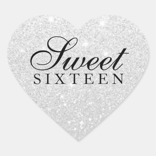 Sticker - Silver Glitter Fab Sweet 16 (Voorkant)