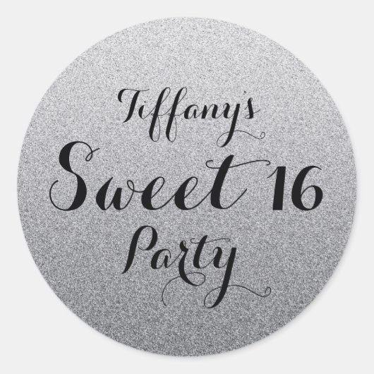 Sticker Silver Grey Parties scintillant Faux Ombre (Devant)