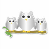 Sticker Silver Owls Design (Devant)