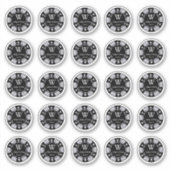 Sticker Silver Parties scintillant Poker Chip Casino Maria (Devant)