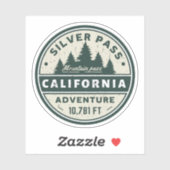 Sticker Silver pass, California randonnées trails (Feuille)
