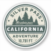 Sticker Silver pass, California randonnées trails (Devant)