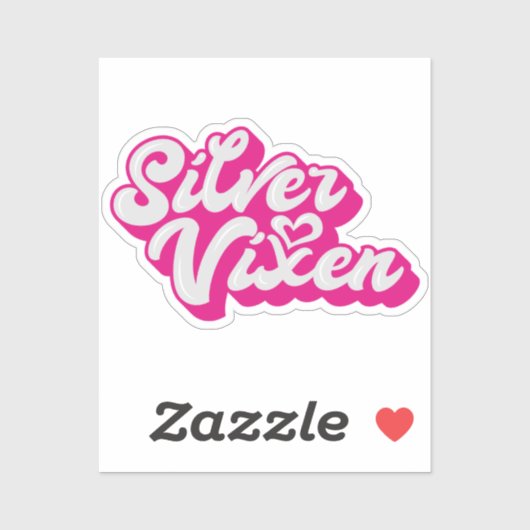 Sticker Silver Vixen Mature Femme Typographie Super (Feuille)