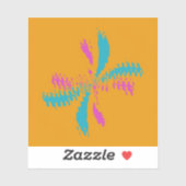 Sticker Simple Abstrait Papillon Motif Messy Vol (Feuille)