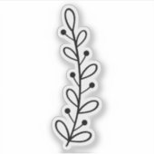 Sticker Simple Black Leaf Illustration Design (Devant)