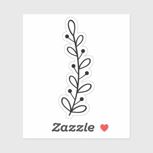 Sticker Simple Black Leaf Illustration Design (Feuille)