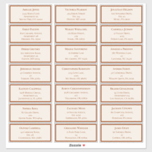 Sticker Simple Boho Ivory Mariage Adresse d'hôte