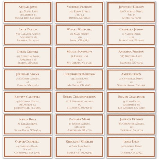 Sticker Simple Boho Ivory Mariage Adresse d'hôte (Devant)