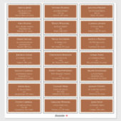 Sticker Simple Boho Terracotta Mariage Adresse d'hôte (Feuille)