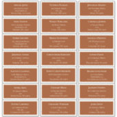 Sticker Simple Boho Terracotta Mariage Adresse d'hôte (Devant)