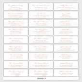 Sticker Simple Calligraphie Terracotta Mariage invité (Feuille)