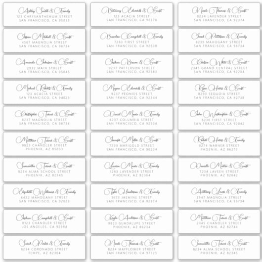 Sticker Simple Chic Moderne Mariage Nom d'hôte Adresse (Devant)