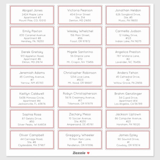 Sticker Simple Christmas Joy Holiday Adresse d'invité (Feuille)