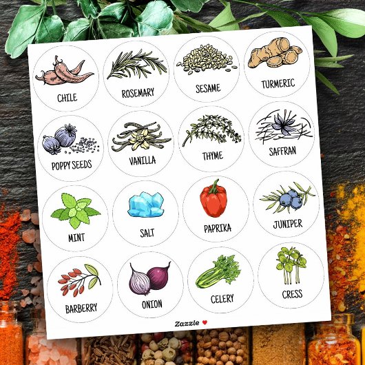 Sticker Simple cooking kitchen culinary jar herbs