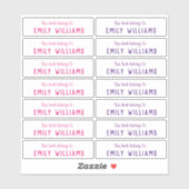 Sticker simple de nom de plaque signalétique du li (Feuille)