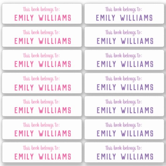 Sticker simple de nom de plaque signalétique du li (Devant)