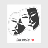 Sticker Simple Drame Comedy Masques Agir (Feuille)