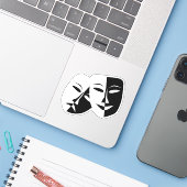 Sticker Simple Drame Comedy Masques Agir (Ordinateur portable avec iPhone)
