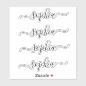 Sticker Simple élégant Nom de script moderne (Feuille)