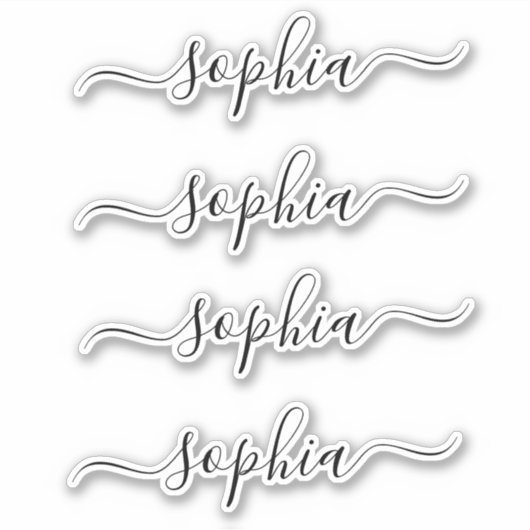 Sticker Simple élégant Nom de script moderne (Devant)