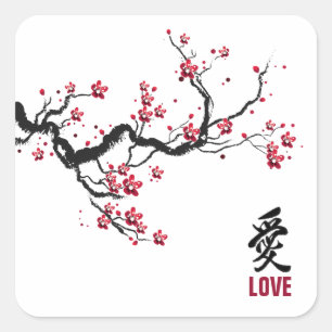 Sticker simple et élégant pour l'amour en fleur de