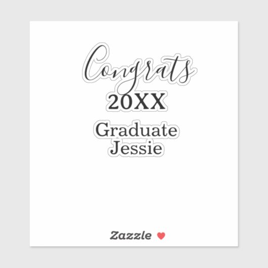 Sticker Simple graduation congratulations minimal add clas (Feuille)