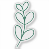 Sticker Simple Green Leaf Line Art (Devant)