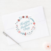 Sticker simple Joyeux Fête des Mères Fleur de cour (Enveloppe)