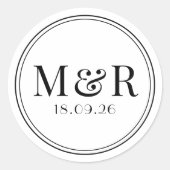 Sticker Simple Minimal Black Script Wedding Favor (Devant)