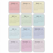 Sticker Simple Minimaliste 2026 Calendrier mensuel (Devant)