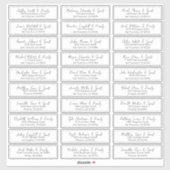 Sticker Simple Modern Script Mariage Nom d'hôte Adresse (Feuille)
