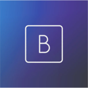 Sticker Simple moderne bleu foncé Ombre dégradé et monogra