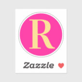 Sticker Simple Monogramme moderne Hot rose (Feuille)