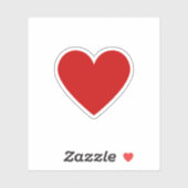 Sticker Simple Red Heart Classic Love Minimal Chic Vinyl (Feuille)