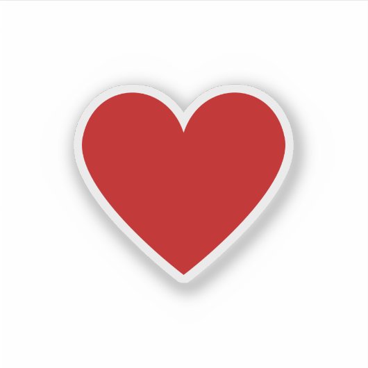 Sticker Simple Red Heart Classic Love Minimal Chic Vinyl (Devant)