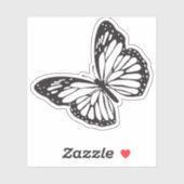 Sticker Simple silhouette de papillon Monarque (Feuille)