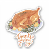 Sticker Simple Thanksgiving Turquie Diner Invitation (Devant)