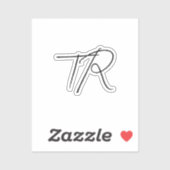 Sticker Simple typographic custom initials minimalist (Feuille)