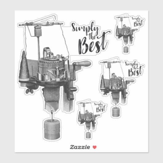 Sticker Simplement la meilleure machine de Tricot circulai (Feuille)