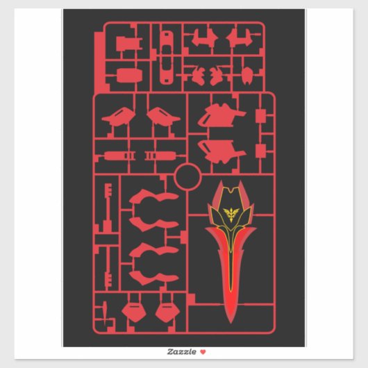 Sticker sinanju gundam gunpla plamo model runner kit char (Feuille)