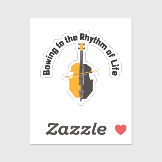 Sticker S'incliner au rythme de la vie Violoncelle (Feuille)