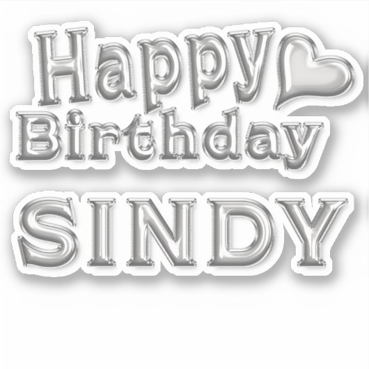 Sticker Sindy Happy Birthday (Devant)