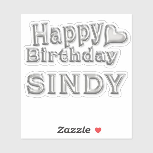 Sticker Sindy Happy Birthday (Feuille)